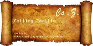 Csillag Zomilla névjegykártya